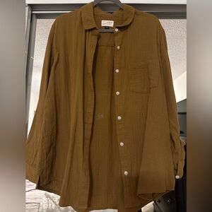Universal Thread Green and Brown Button Down Shirt